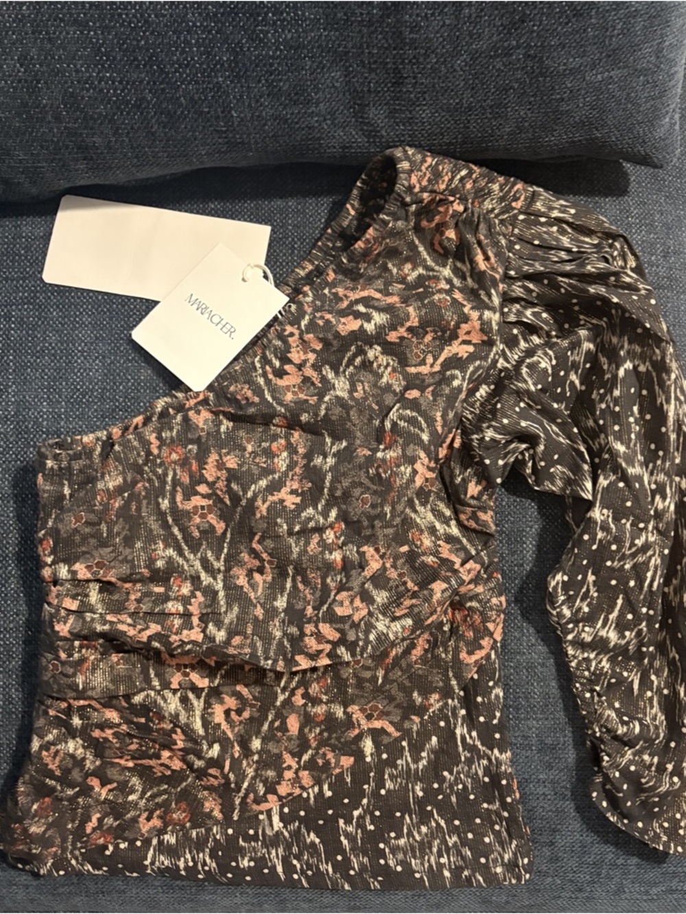MARIA CHER NWT Villafranca Floral One-Shoulder Crop Top Sample Sale Piece! Sz S - Picture 2 of 15